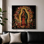 Our Lady of Guadalupe Wall Art La Morenita Framed Canvas Catholic Home Decor