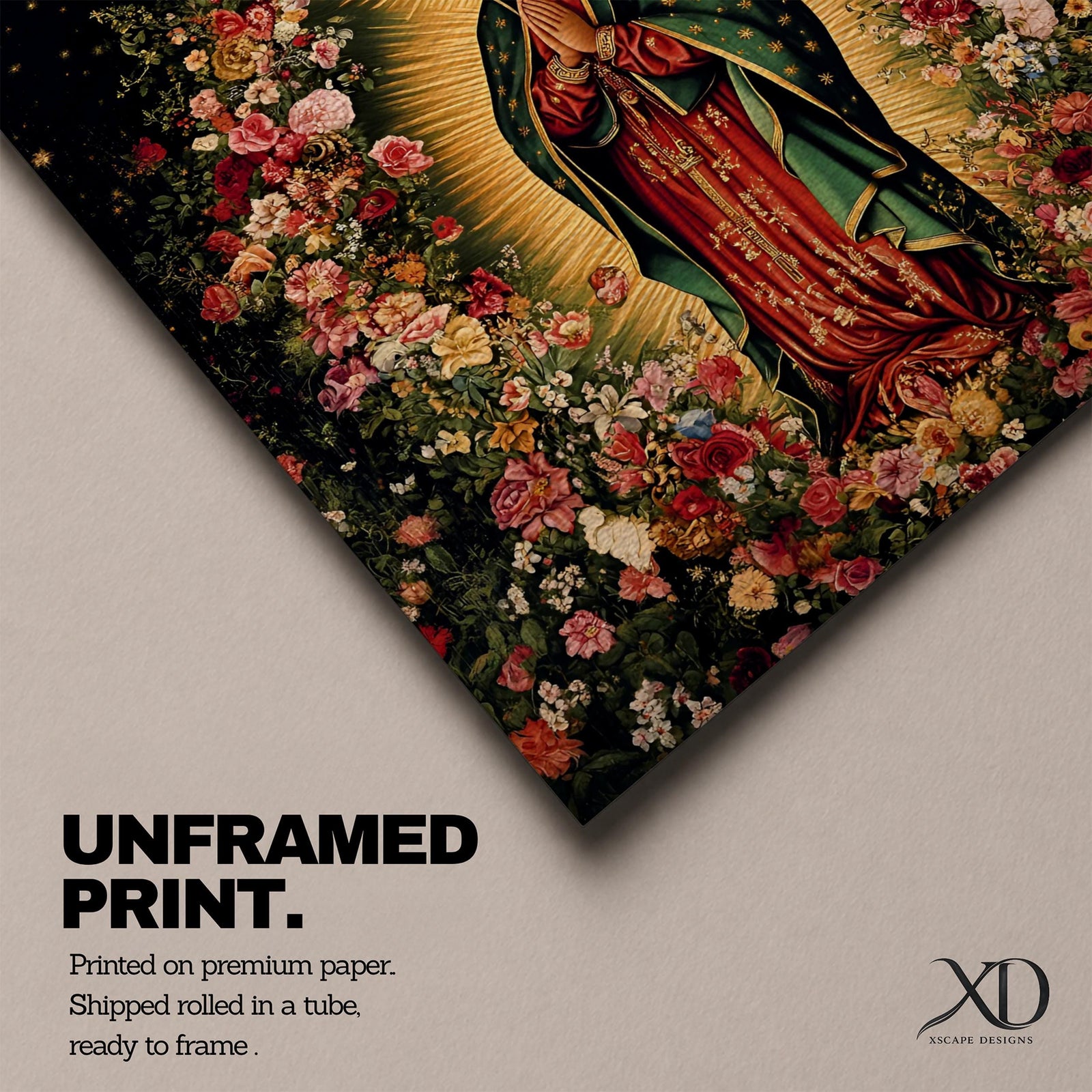 Our Lady of Guadalupe Wall Art La Morenita Framed Canvas Catholic Home Decor