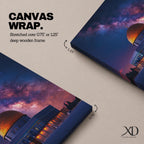 Dome of the Rock Wall Art Night Sky Framed Canvas Jerusalem Islamic Mosque Decor