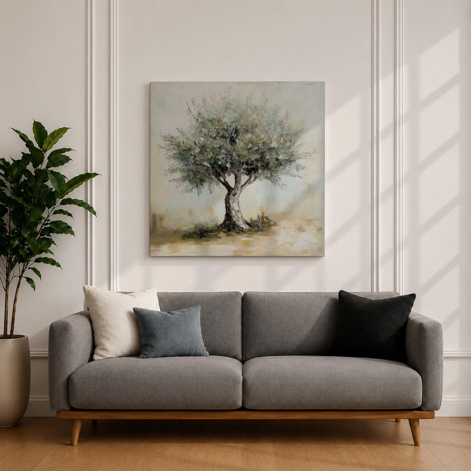 Olive Tree Wall Art Mediterranean Olive Framed Canvas Rustic Botanical Farmhouse Home Decor
