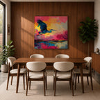 Flying Heron Wall Art Egret Bird Framed Canvas Coastal Wildlife Marsh Rustic Home Decor
