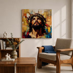 Jesus Crown of Thorns Wall Art Passion of Christ Framed Canvas Christian Home Decor