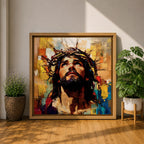 Jesus Crown of Thorns Wall Art Passion of Christ Framed Canvas Christian Home Decor