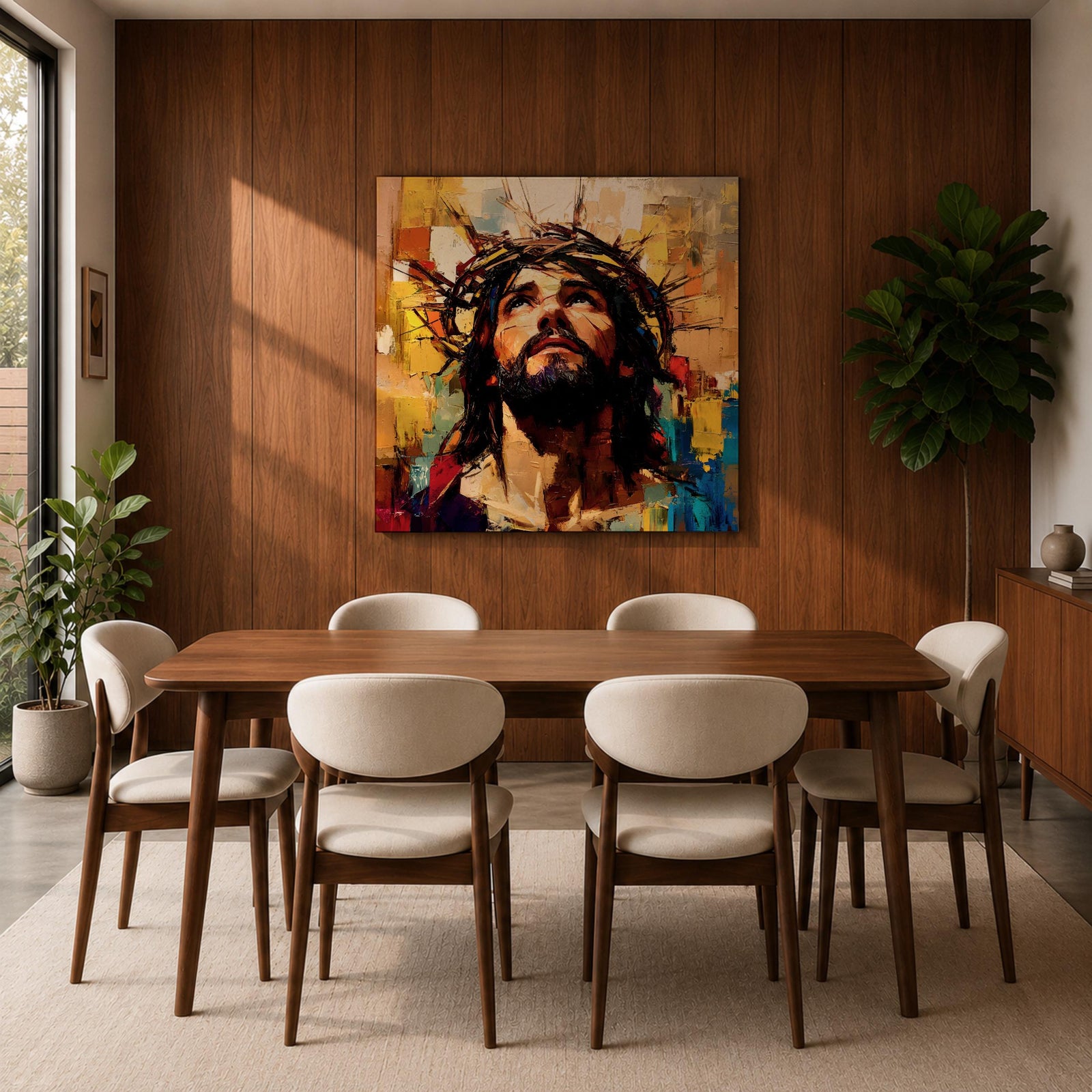 Jesus Crown of Thorns Wall Art Passion of Christ Framed Canvas Christian Home Decor