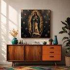 Our Lady of Guadalupe Wall Art La Morenita Framed Canvas Mexican Catholic Home Decor