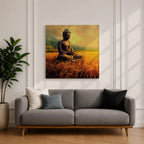 Buddha Wall Art Siddhartha Framed Canvas Meditation Zen Buddhist Rustic Nature Home Decor
