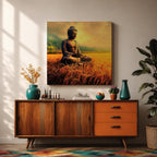 Buddha Wall Art Siddhartha Framed Canvas Meditation Zen Buddhist Rustic Nature Home Decor