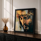 Jesus Crown of Thorns Wall Art Passion of Christ Framed Canvas Christian Home Decor