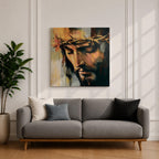 Jesus Crown of Thorns Wall Art Passion of Christ Framed Canvas Christian Home Decor