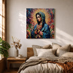 Our Lady of Guadalupe Wall Art La Morenita Framed Canvas Mosaic Mexican Catholic Decor