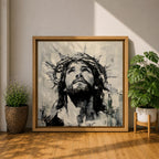 Jesus Crown of Thorns Wall Art Passion of Christ Framed Canvas Christian Home Decor