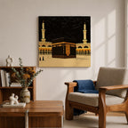Kaaba Wall Art Sacred Mosque Framed Canvas Mecca Gift Islamic Prayer Room Home Decor