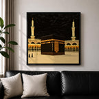 Kaaba Wall Art Sacred Mosque Framed Canvas Mecca Gift Islamic Prayer Room Home Decor