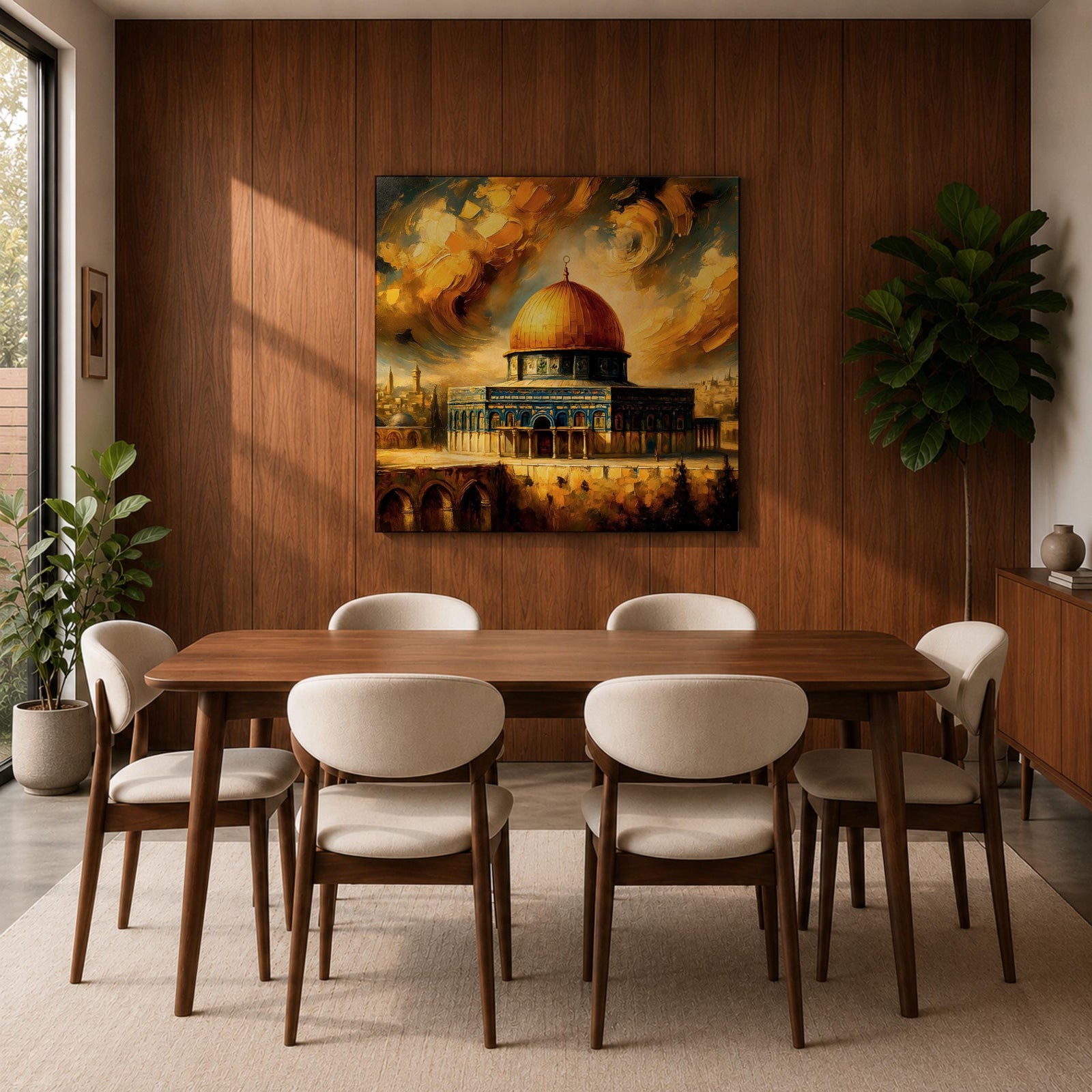 Masjid Al Aqsa Wall Art Dramatic Sky Framed Canvas Jerusalem Mosque Islamic Home Decor