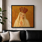 Our Lady of Fatima Wall Art Virgin Mary Framed Canvas Catholic Home Decor