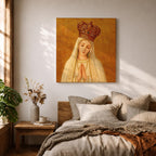 Our Lady of Fatima Wall Art Virgin Mary Framed Canvas Catholic Home Decor