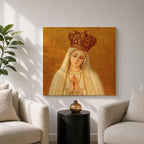 Our Lady of Fatima Wall Art Virgin Mary Framed Canvas Catholic Home Decor