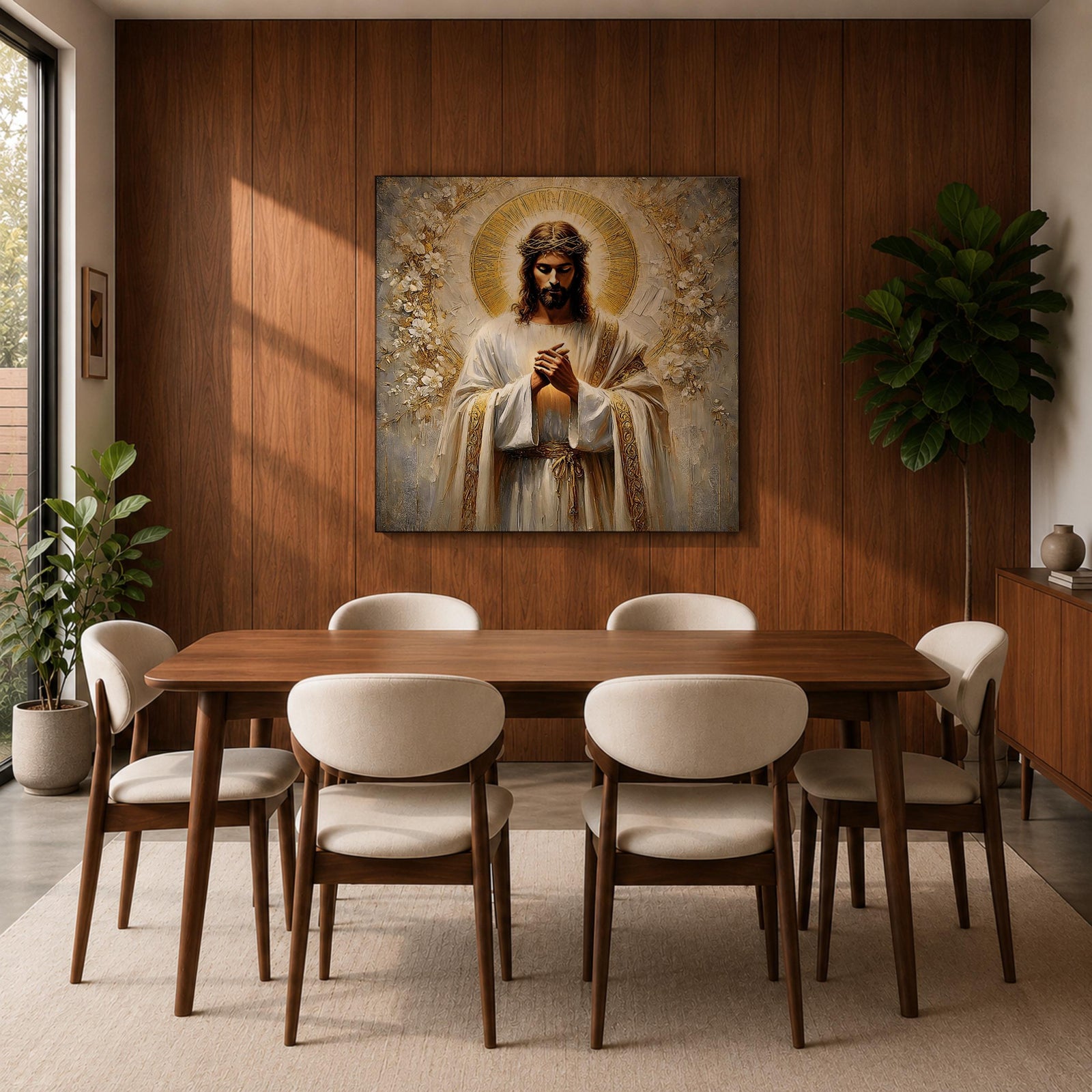 Jesus Christ Wall Art Christ the Redeemer Framed Canvas Christian Prayer Biblical Home Decor