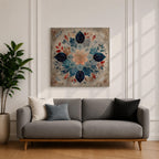 Islamic Mandala Wall Art Floral Pattern Framed Canvas Arabic Geometric Muslim Home Decor