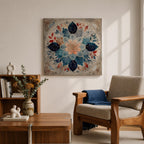 Islamic Mandala Wall Art Floral Pattern Framed Canvas Arabic Geometric Muslim Home Decor