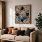 Islamic Mandala Wall Art Floral Pattern Framed Canvas Arabic Geometric Muslim Home Decor