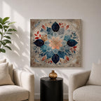 Islamic Mandala Wall Art Floral Pattern Framed Canvas Arabic Geometric Muslim Home Decor
