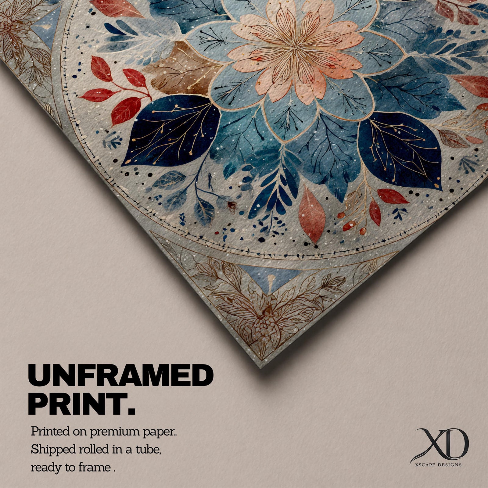 Islamic Mandala Wall Art Floral Pattern Framed Canvas Arabic Geometric Muslim Home Decor