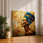 Queen Nefertiti Wall Art Egyptian Royalty Framed Canvas Ancient Egypt Stained Glass Cultural Decor