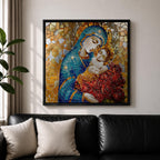 Virgin Mary Baby Jesus Wall Art Madonna and Child Framed Canvas Religious Home Decor