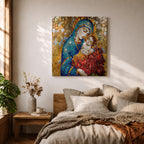 Virgin Mary Baby Jesus Wall Art Madonna and Child Framed Canvas Religious Home Decor