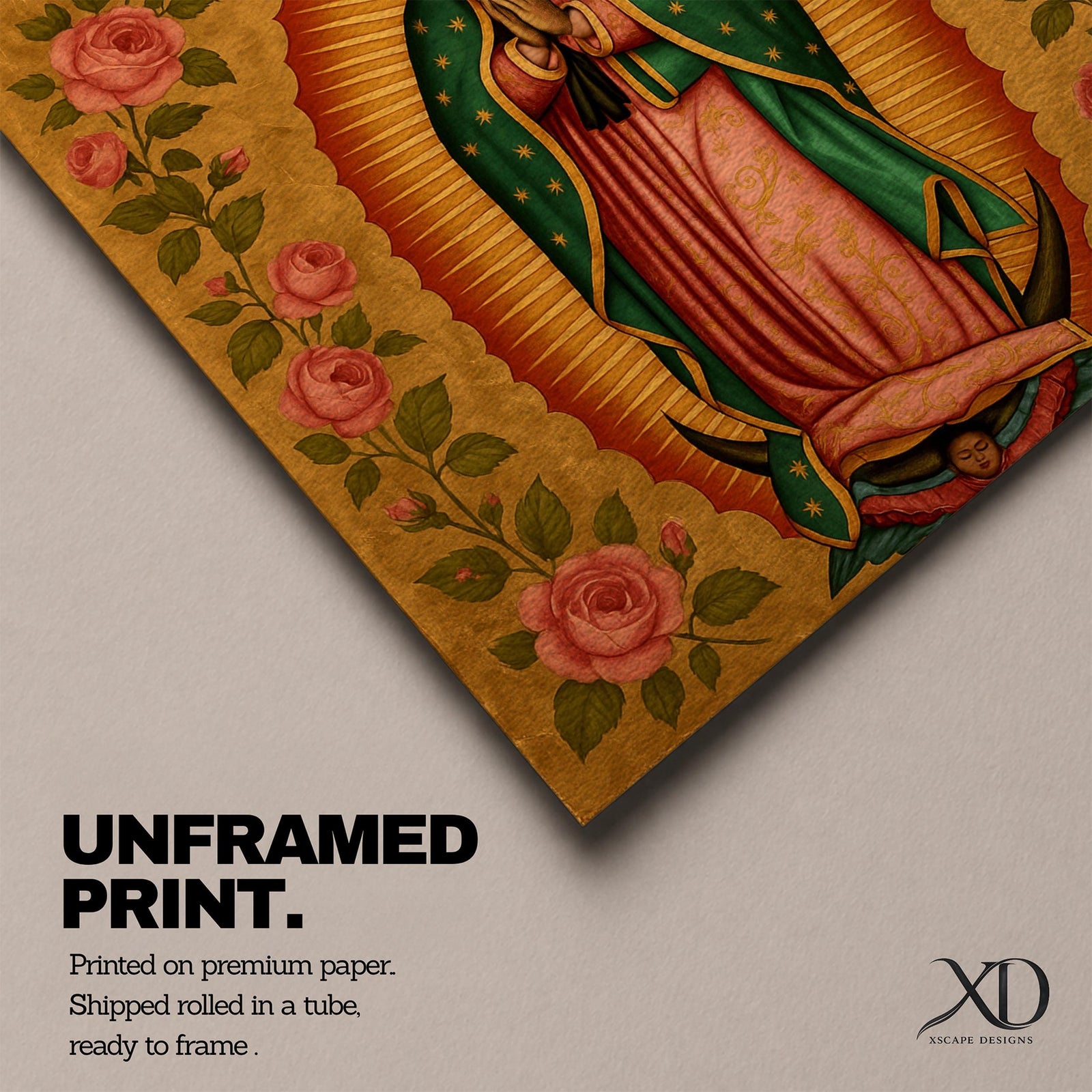 Our Lady of Guadalupe Wall Art Virgencita Framed Canvas Mexican Catholic Home Decor