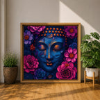 Buddha Wall Art Zen Meditation Framed Canvas Floral Buddhist Spiritual Mindful Decor
