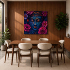 Buddha Wall Art Zen Meditation Framed Canvas Floral Buddhist Spiritual Mindful Decor