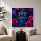 Buddha Wall Art Zen Meditation Framed Canvas Floral Buddhist Spiritual Mindful Decor