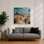 Dome of the Rock Wall Art Old City View Framed Canvas Jerusalem Islamic Decor
