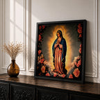 Our Lady of Guadalupe Wall Art La Guadalupana Framed Canvas Mexican Catholic Home Decor