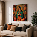 Our Lady of Guadalupe Wall Art Blessed Mother Framed Canvas Mexican Catholic Home Decor