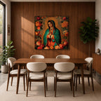 Our Lady of Guadalupe Wall Art Blessed Mother Framed Canvas Mexican Catholic Home Decor