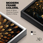 Peacock Wall Art Royal Feathers Framed Canvas Golden Exotic Animal Luxury Glam Decor