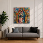 Our Lady of Guadalupe Wall Art Virgencita Framed Canvas Mexican Catholic Prayer Home Decor