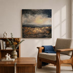 Abstract Landscape Wall Art Neutral Horizon Framed Canvas Textured Rustic Modern Home Decor