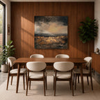 Abstract Landscape Wall Art Neutral Horizon Framed Canvas Textured Rustic Modern Home Decor