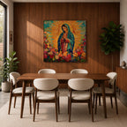 Our Lady of Guadalupe Wall Art La Guadalupana Framed Canvas Mexican Catholic Prayer Decor