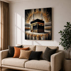 Kaaba Wall Art Grand Mosque Framed Canvas Makkah Gold Leaf Islamic Home Decor