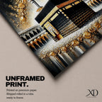 Kaaba Wall Art Grand Mosque Framed Canvas Makkah Gold Leaf Islamic Home Decor