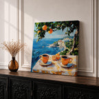 Mediterranean Coffee Table Wall Art Citrus Still Life Framed Canvas Coastal Kitchen Decor