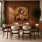 Virgin Mary Wall Art Theotokos Framed Canvas Catholic Byzantine Icon Home Decor