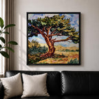 Ancient Tree Wall Art Windswept Cypress Framed Canvas Landscape Botanical Rustic Home Decor