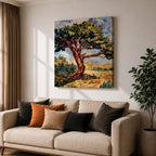 Ancient Tree Wall Art Windswept Cypress Framed Canvas Landscape Botanical Rustic Home Decor