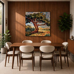 Ancient Tree Wall Art Windswept Cypress Framed Canvas Landscape Botanical Rustic Home Decor